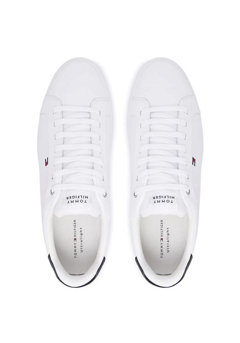 Scarpe tommy Hilfiger Icon Court Light Leather Bianco Nero Uomo TOMMY HILFIGER | Sneakers | FM0FM05946-YBS